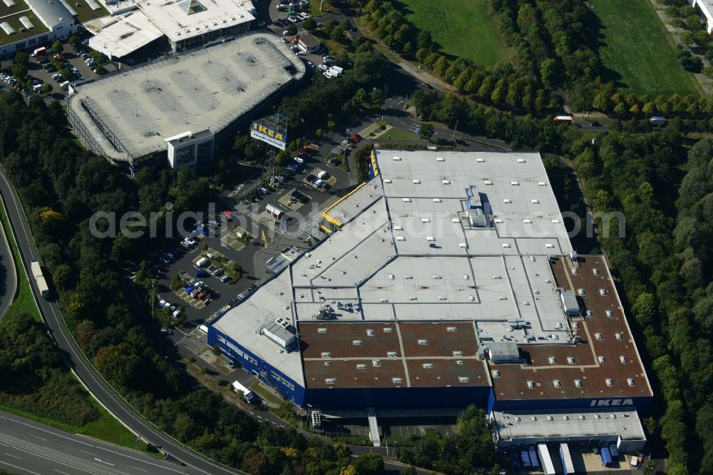 Aerial photograph Kassel - Building of the store - furniture market IKEA Einrichtungshaus on Heinrich-Hertz-Strasse in Kassel in the state Hesse