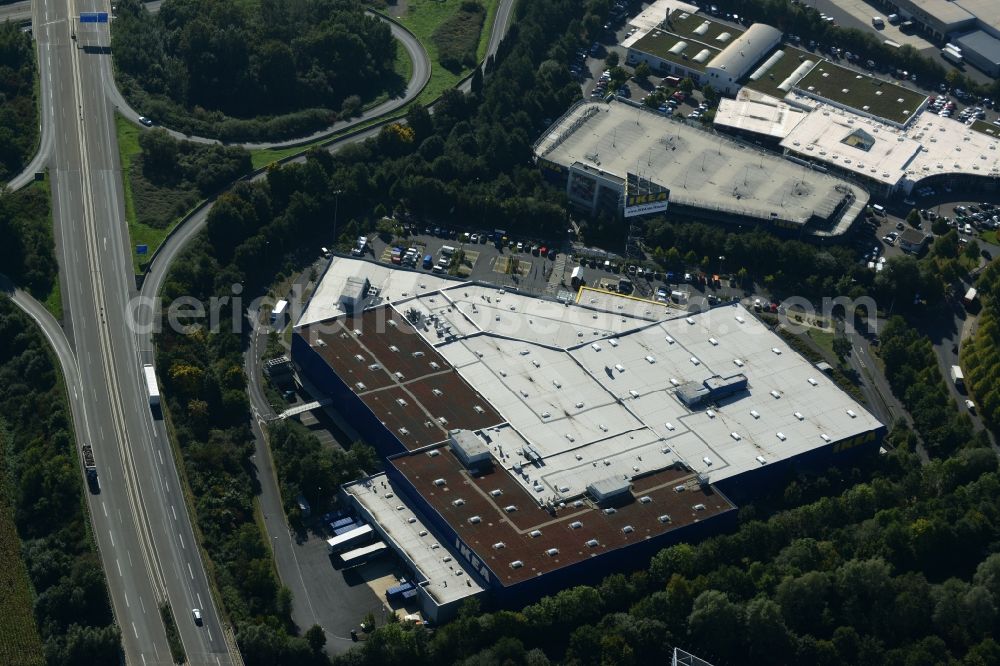 Aerial image Kassel - Building of the store - furniture market IKEA Einrichtungshaus on Heinrich-Hertz-Strasse in Kassel in the state Hesse