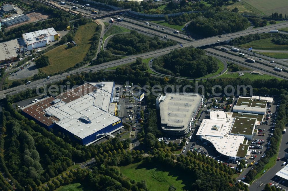 Aerial image Kassel - Building of the store - furniture market IKEA Einrichtungshaus on Heinrich-Hertz-Strasse in Kassel in the state Hesse