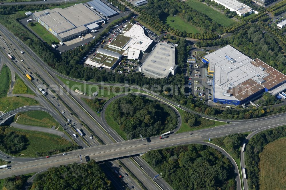 Aerial image Kassel - Building of the store - furniture market IKEA Einrichtungshaus on Heinrich-Hertz-Strasse in Kassel in the state Hesse