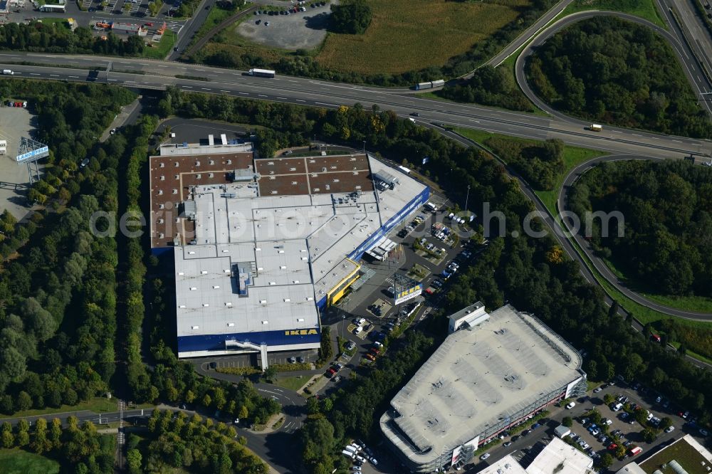 Aerial image Kassel - Building of the store - furniture market IKEA Einrichtungshaus on Heinrich-Hertz-Strasse in Kassel in the state Hesse