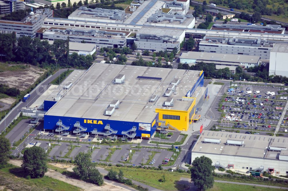 Aerial photograph Köln - Building of the store - furniture market IKEA Einrichtungshaus Koeln-Am Butzweilerhof on street Butzweilerstrasse in the district Ossendorf in Cologne in the state North Rhine-Westphalia, Germany