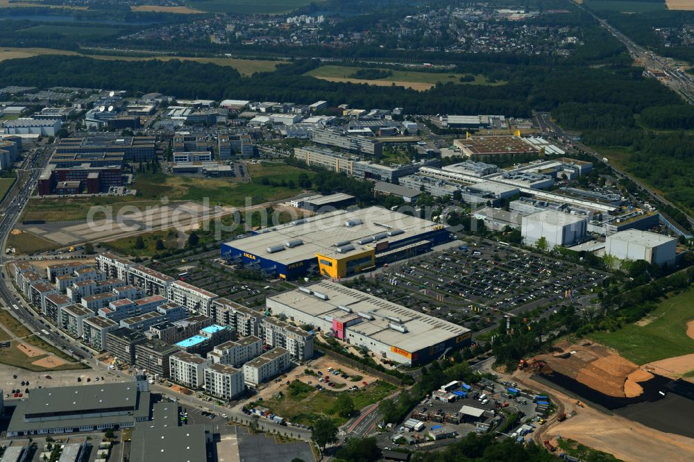 Köln from above - Building of the store - furniture market IKEA Einrichtungshaus Koeln-Am Butzweilerhof on street Butzweilerstrasse in the district Ossendorf in Cologne in the state North Rhine-Westphalia, Germany