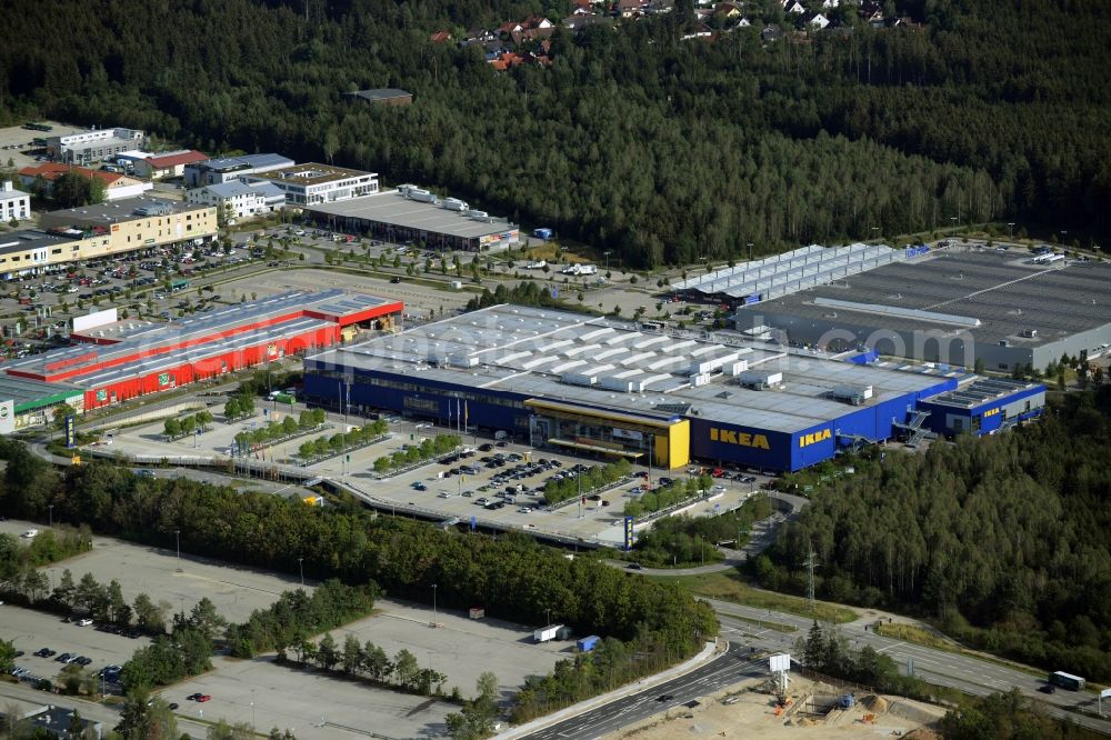 Aerial photograph Brunnthal - Building of the store - furniture market IKEA Einrichtungshaus Muenchen Brunnthal in Brunnthal in the state Bavaria