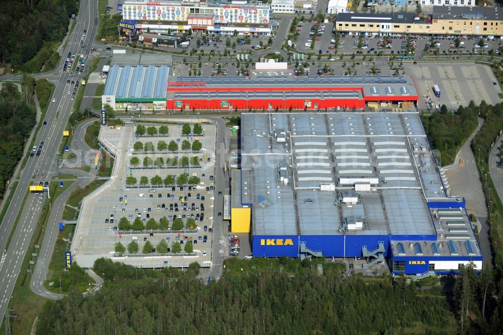 Aerial photograph Brunnthal - Building of the store - furniture market IKEA Einrichtungshaus Muenchen Brunnthal in Brunnthal in the state Bavaria