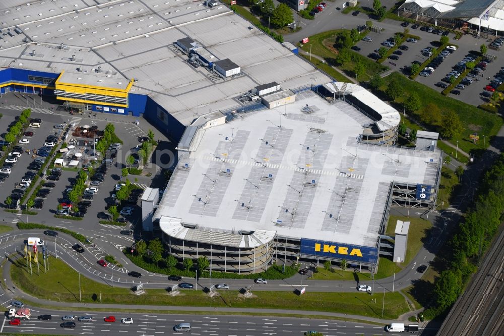 Bielefeld from the bird's eye view: Building of the store - furniture market IKEA furniture ond interior Bielefeld on Suedring in the district Brackwede in Bielefeld in the state North Rhine-Westphalia, Germany