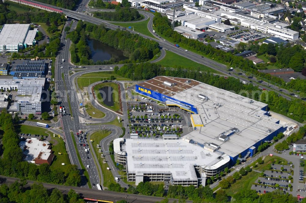 Aerial photograph Bielefeld - Building of the store - furniture market IKEA furniture ond interior Bielefeld on Suedring in the district Brackwede in Bielefeld in the state North Rhine-Westphalia, Germany