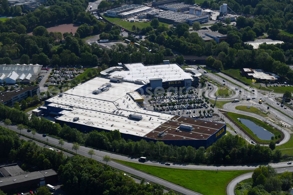 Aerial image Bielefeld - Building of the store - furniture market IKEA furniture ond interior Bielefeld on Suedring in the district Brackwede in Bielefeld in the state North Rhine-Westphalia, Germany