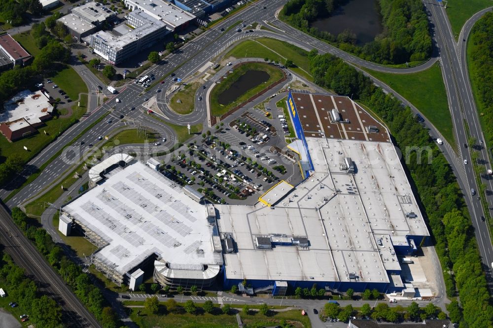 Bielefeld from the bird's eye view: Building of the store - furniture market IKEA furniture ond interior Bielefeld on Suedring in the district Brackwede in Bielefeld in the state North Rhine-Westphalia, Germany