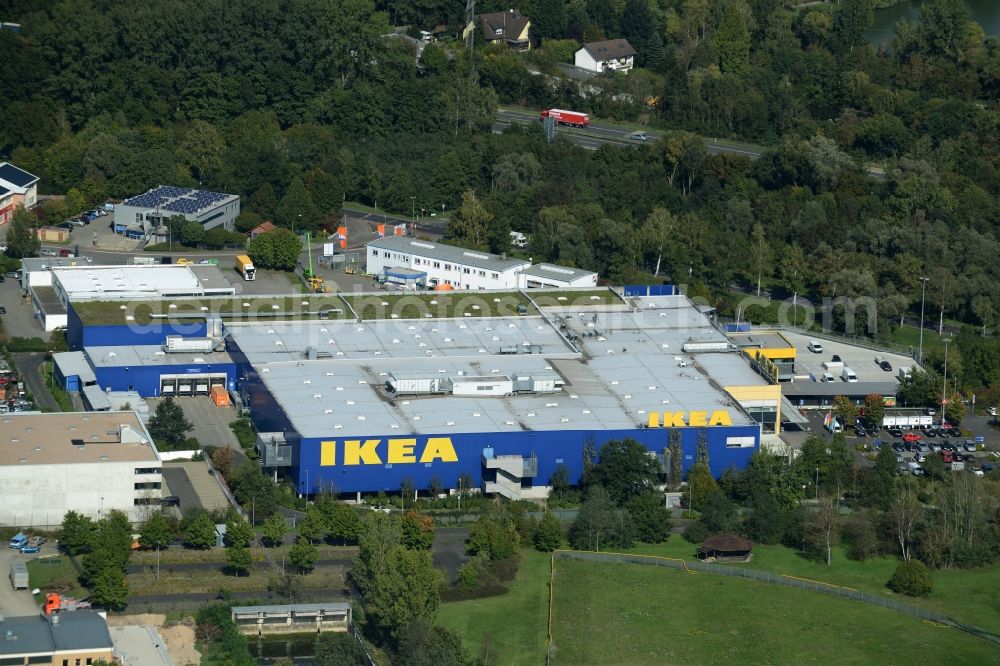 Aerial image Hanau - Building of the store - furniture market IKEA Einrichtungshaus on Oderstrasse in Hanau in the state Hesse