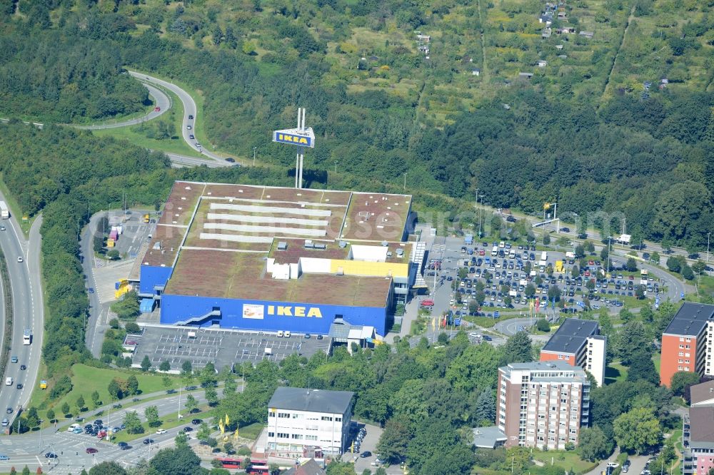 Kiel from above - Building of the store - furniture IKEA market in Kiel in the state Schleswig-Holstein