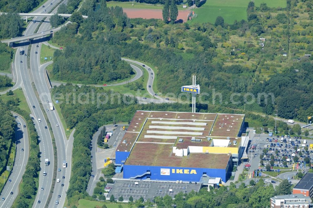 Kiel from the bird's eye view: Building of the store - furniture IKEA market in Kiel in the state Schleswig-Holstein