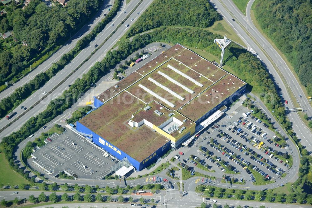 Kiel from the bird's eye view: Building of the store - furniture IKEA market in Kiel in the state Schleswig-Holstein