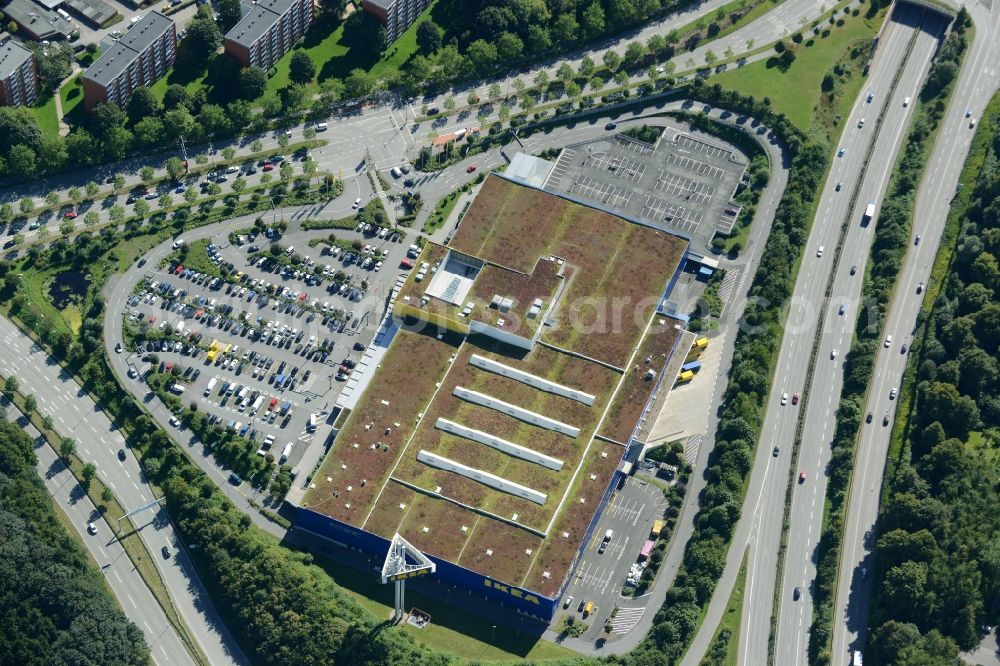 Aerial photograph Kiel - Building of the store - furniture IKEA market in Kiel in the state Schleswig-Holstein