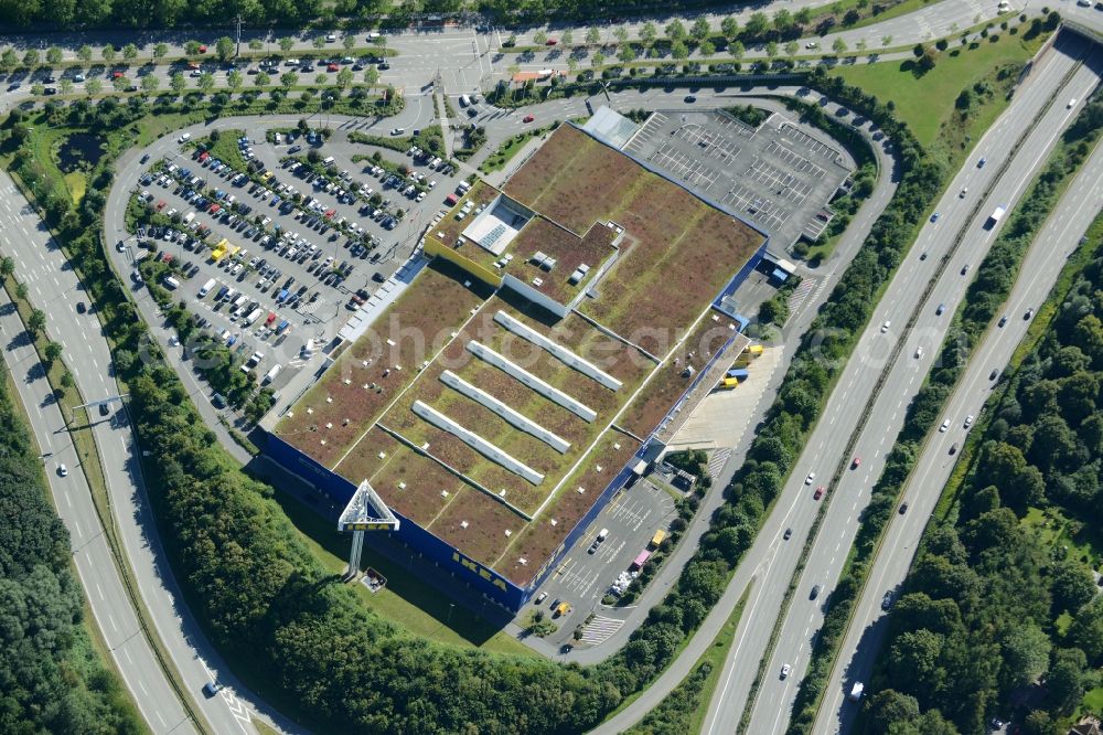 Kiel from above - Building of the store - furniture IKEA market in Kiel in the state Schleswig-Holstein