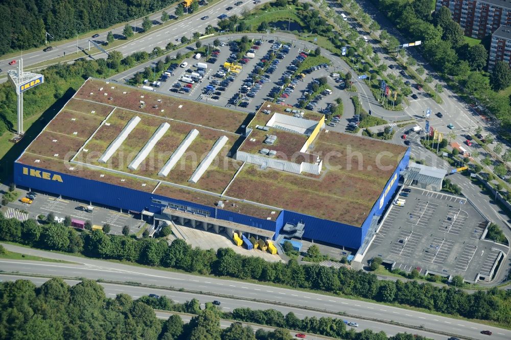 Kiel from above - Building of the store - furniture IKEA market in Kiel in the state Schleswig-Holstein