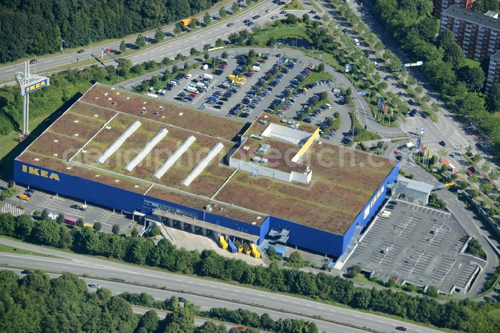 Kiel from the bird's eye view: Building of the store - furniture IKEA market in Kiel in the state Schleswig-Holstein