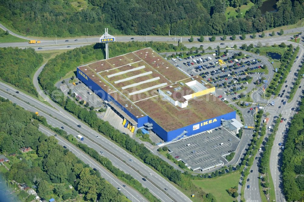 Aerial image Kiel - Building of the store - furniture IKEA market in Kiel in the state Schleswig-Holstein