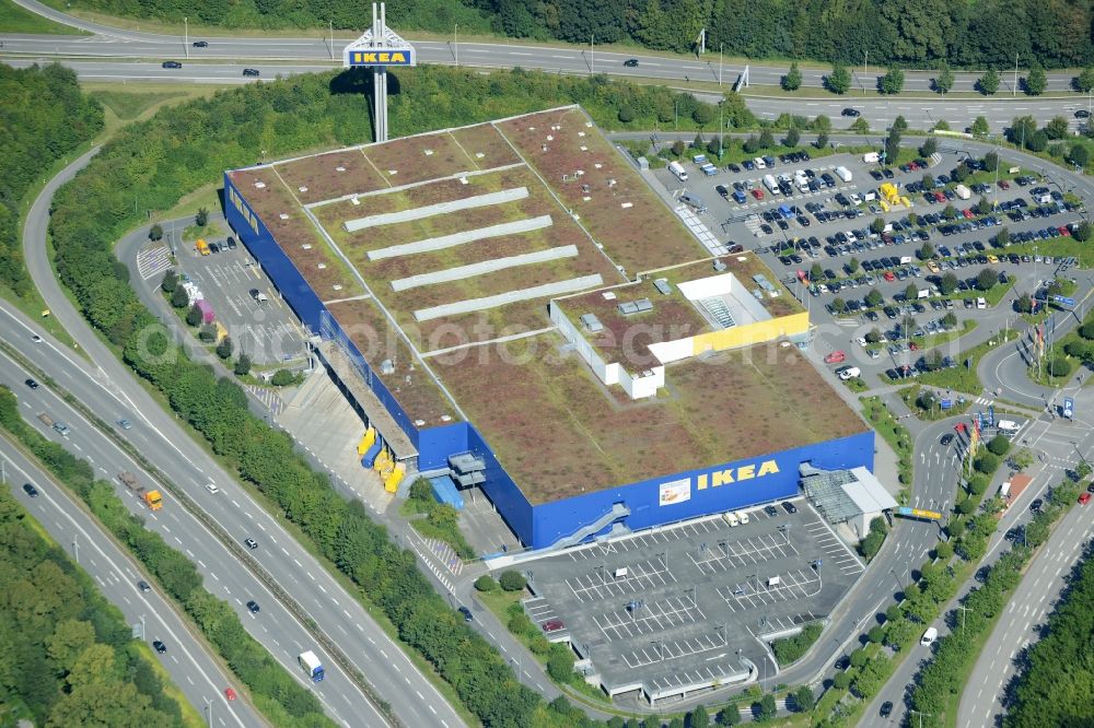 Aerial photograph Kiel - Building of the store - furniture IKEA market in Kiel in the state Schleswig-Holstein