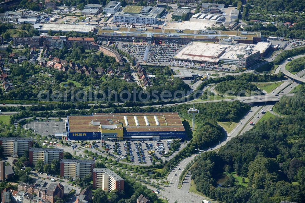 Aerial image Kiel - Building of the store - furniture IKEA market in Kiel in the state Schleswig-Holstein