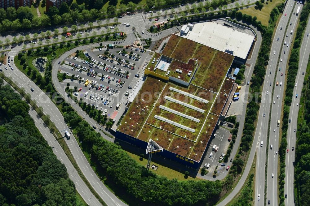 Kiel from the bird's eye view: Building of the store - furniture market IKEA in Kiel in the state Schleswig-Holstein, Germany