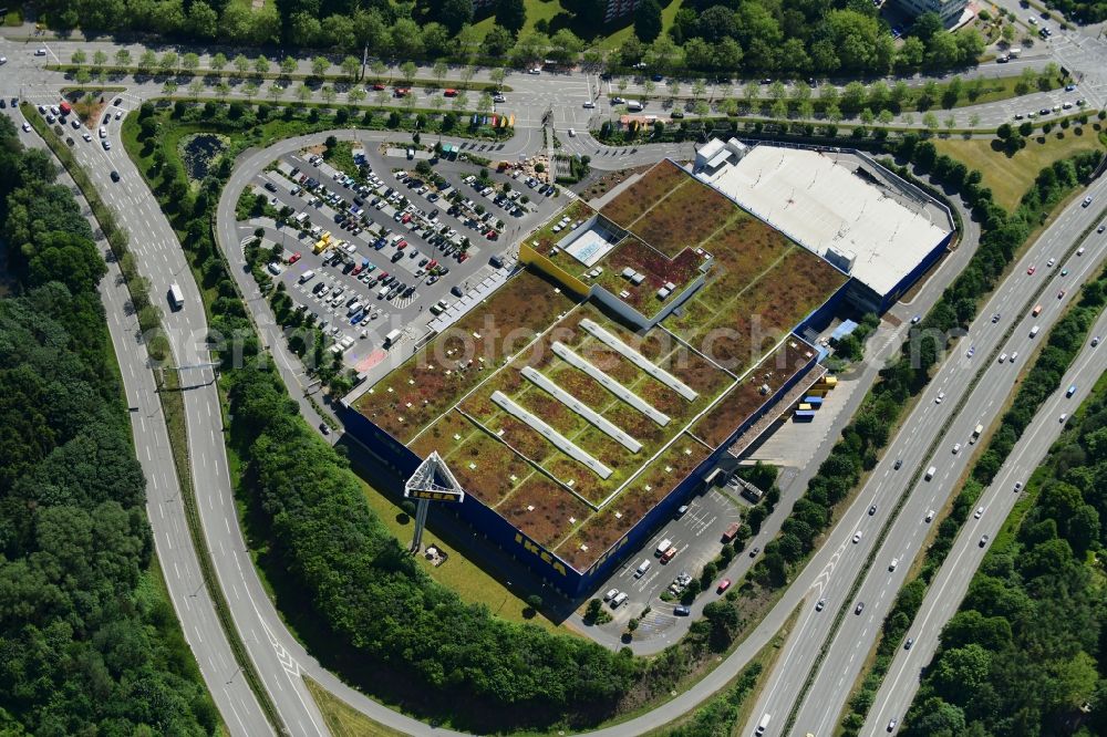 Aerial image Kiel - Building of the store - furniture market IKEA in Kiel in the state Schleswig-Holstein, Germany