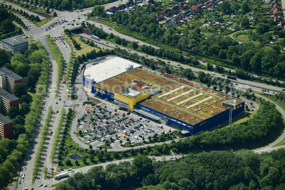 Kiel from the bird's eye view: Building of the store - furniture market IKEA in Kiel in the state Schleswig-Holstein, Germany