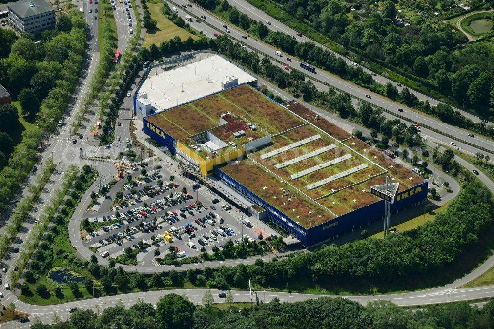 Aerial image Kiel - Building of the store - furniture market IKEA in Kiel in the state Schleswig-Holstein, Germany