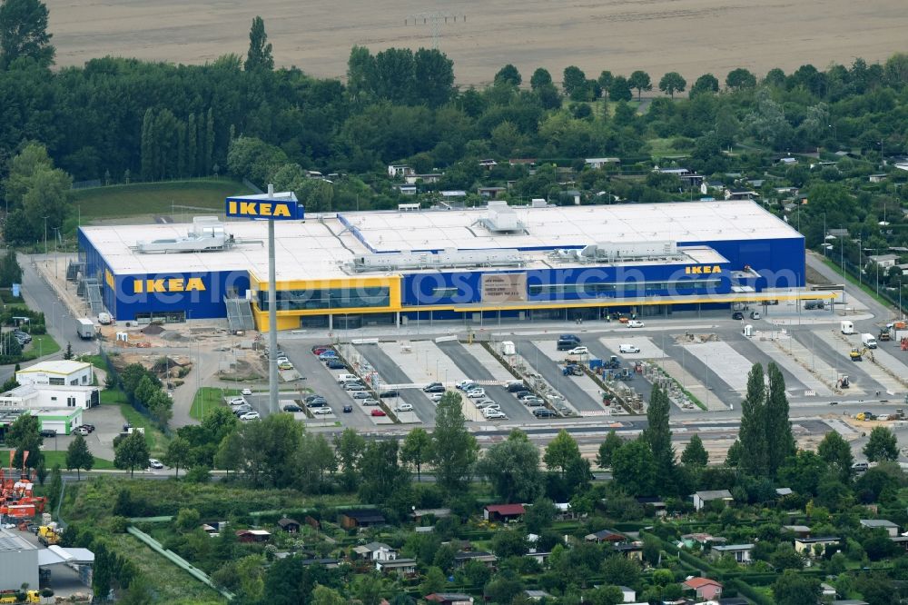 Aerial photograph Magdeburg - Building of the store - furniture market IKEA Magdeburg on Ebendorfer Chaussee in the district Kannenstieg in Magdeburg in the state Saxony-Anhalt, Germany