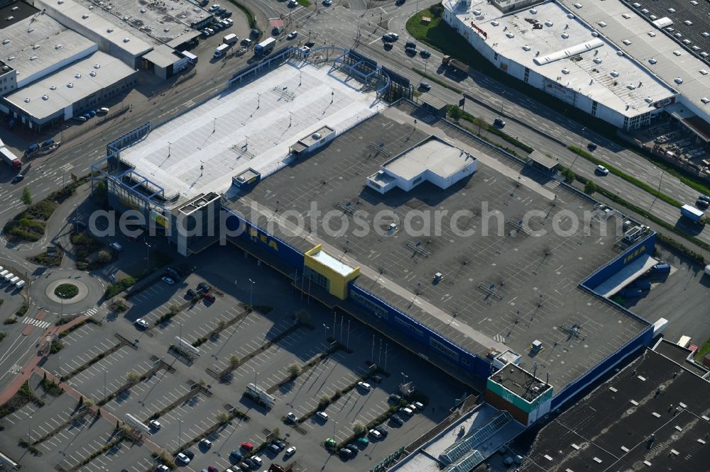 Aerial image Stuhr - Building of the store - furniture market IKEA Moebel & Einrichtungshaus Bremen-Brinkum in Stuhr in the state Lower Saxony, Germany