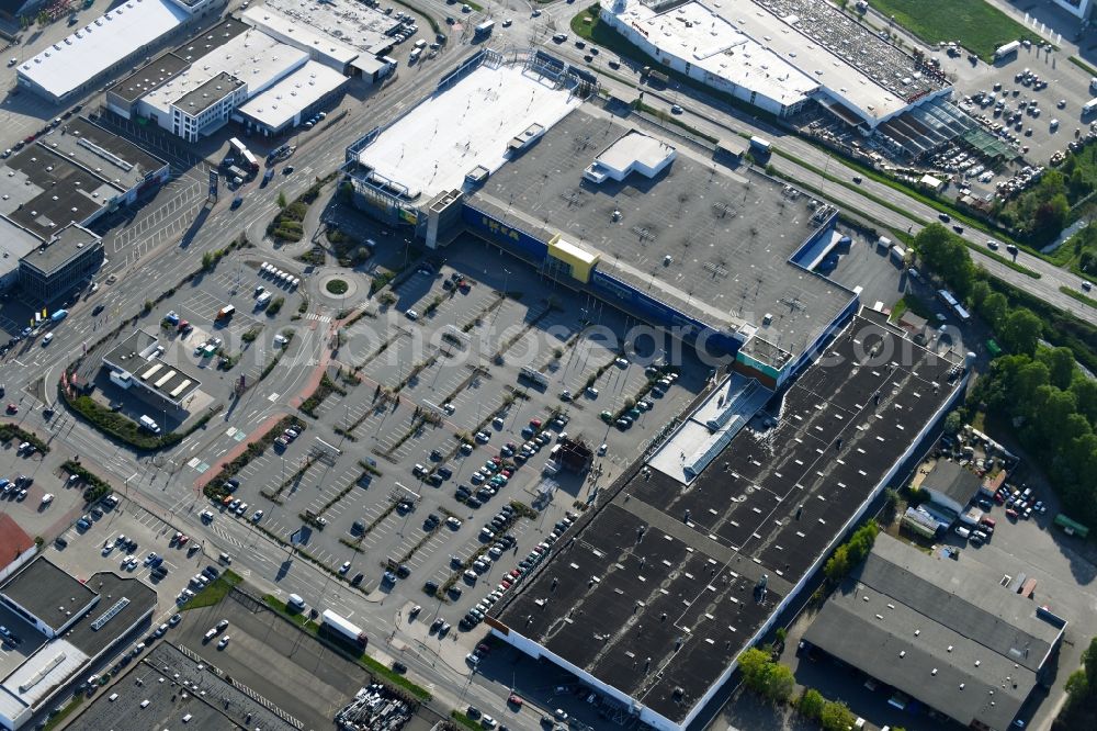 Aerial image Stuhr - Building of the store - furniture market IKEA Moebel & Einrichtungshaus Bremen-Brinkum in Stuhr in the state Lower Saxony, Germany