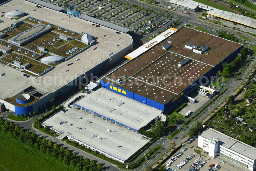 Dresden from the bird's eye view: Building of the store - furniture market IKEA on Peschelstrasse in the district Kaditz in Dresden in the state Saxony, Germany