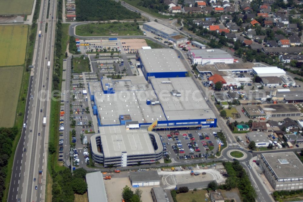 Walldorf from the bird's eye view: Building of the store - furniture market IKEA in Walldorf in the state Baden-Wuerttemberg, Germany