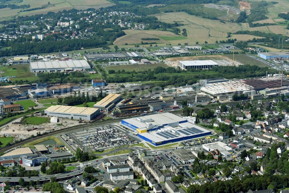 Aerial image Wetzlar - Building of the store - furniture market IKEA Wetzlar on Hermannsteiner Strasse in Wetzlar in the state Hesse, Germany