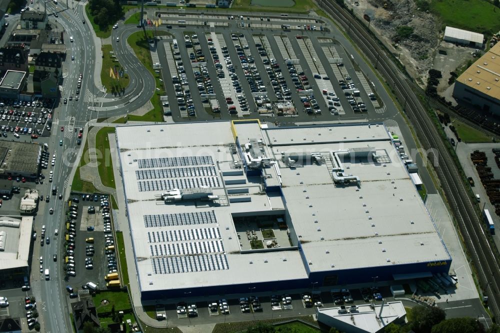 Wetzlar from the bird's eye view: Building of the store - furniture market IKEA Wetzlar on Hermannsteiner Strasse in Wetzlar in the state Hesse, Germany