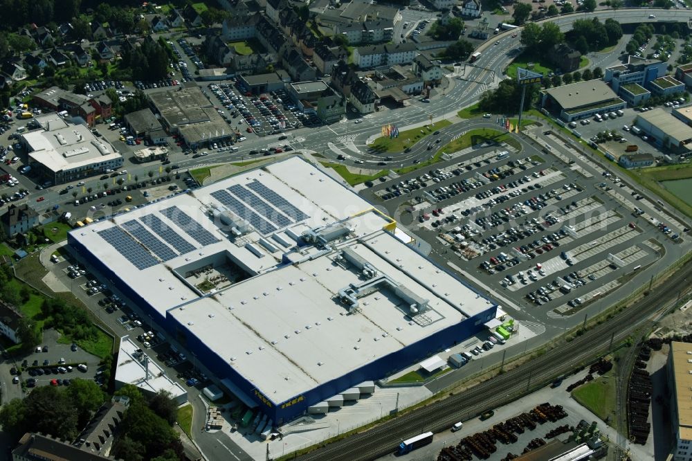 Aerial photograph Wetzlar - Building of the store - furniture market IKEA Wetzlar on Hermannsteiner Strasse in Wetzlar in the state Hesse, Germany