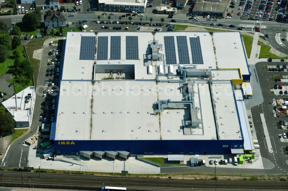 Wetzlar from the bird's eye view: Building of the store - furniture market IKEA Wetzlar on Hermannsteiner Strasse in Wetzlar in the state Hesse, Germany