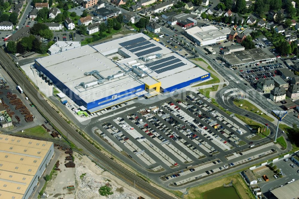 Aerial image Wetzlar - Building of the store - furniture market IKEA Wetzlar on Hermannsteiner Strasse in Wetzlar in the state Hesse, Germany