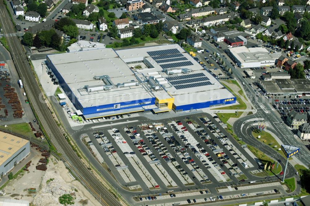 Aerial photograph Wetzlar - Building of the store - furniture market IKEA Wetzlar on Hermannsteiner Strasse in Wetzlar in the state Hesse, Germany