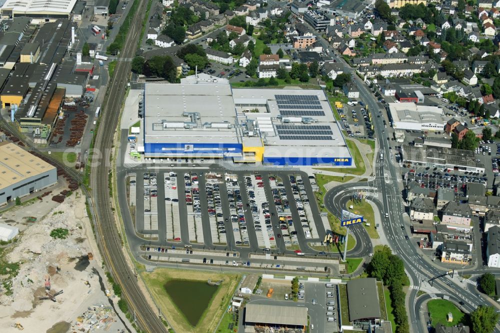 Wetzlar from the bird's eye view: Building of the store - furniture market IKEA Wetzlar on Hermannsteiner Strasse in Wetzlar in the state Hesse, Germany