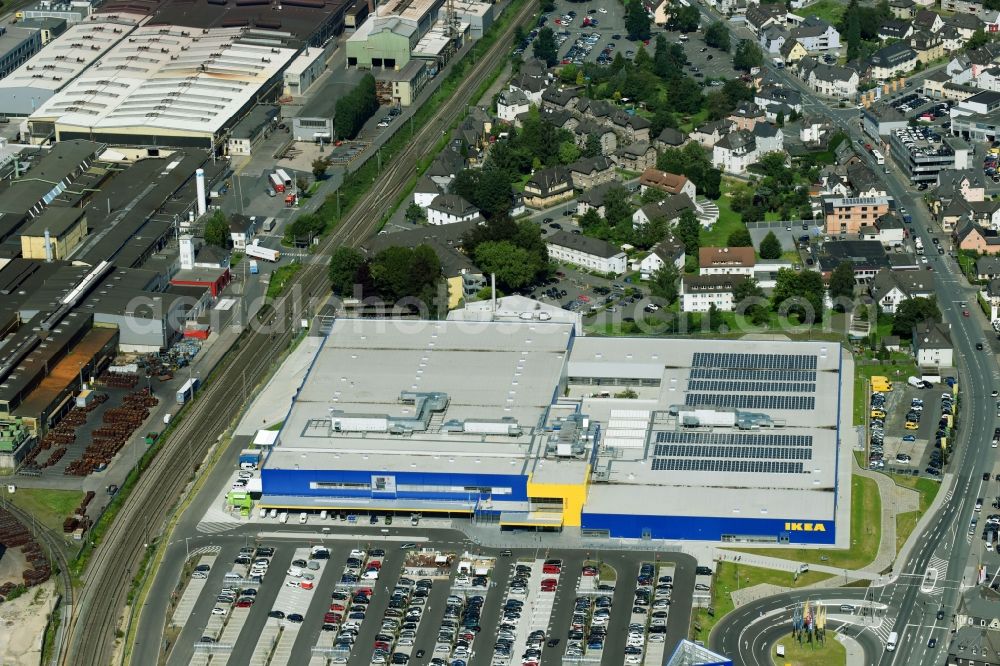 Wetzlar from above - Building of the store - furniture market IKEA Wetzlar on Hermannsteiner Strasse in Wetzlar in the state Hesse, Germany