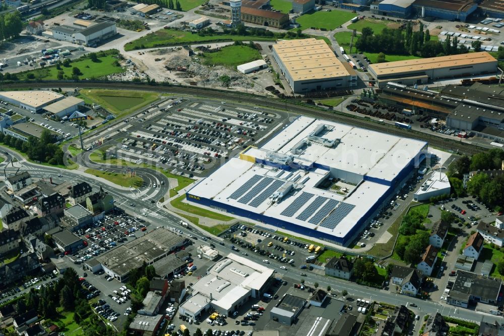 Wetzlar from the bird's eye view: Building of the store - furniture market IKEA Wetzlar on Hermannsteiner Strasse in Wetzlar in the state Hesse, Germany