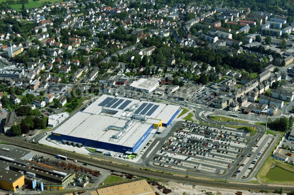 Wetzlar from the bird's eye view: Building of the store - furniture market IKEA Wetzlar on Hermannsteiner Strasse in Wetzlar in the state Hesse, Germany