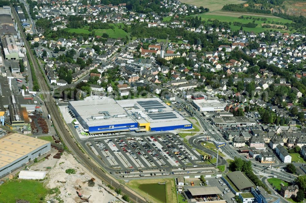 Aerial image Wetzlar - Building of the store - furniture market IKEA Wetzlar on Hermannsteiner Strasse in Wetzlar in the state Hesse, Germany