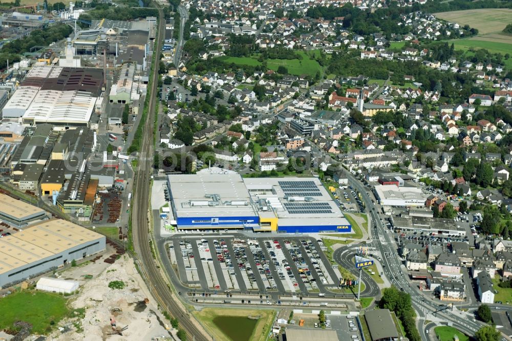 Aerial photograph Wetzlar - Building of the store - furniture market IKEA Wetzlar on Hermannsteiner Strasse in Wetzlar in the state Hesse, Germany