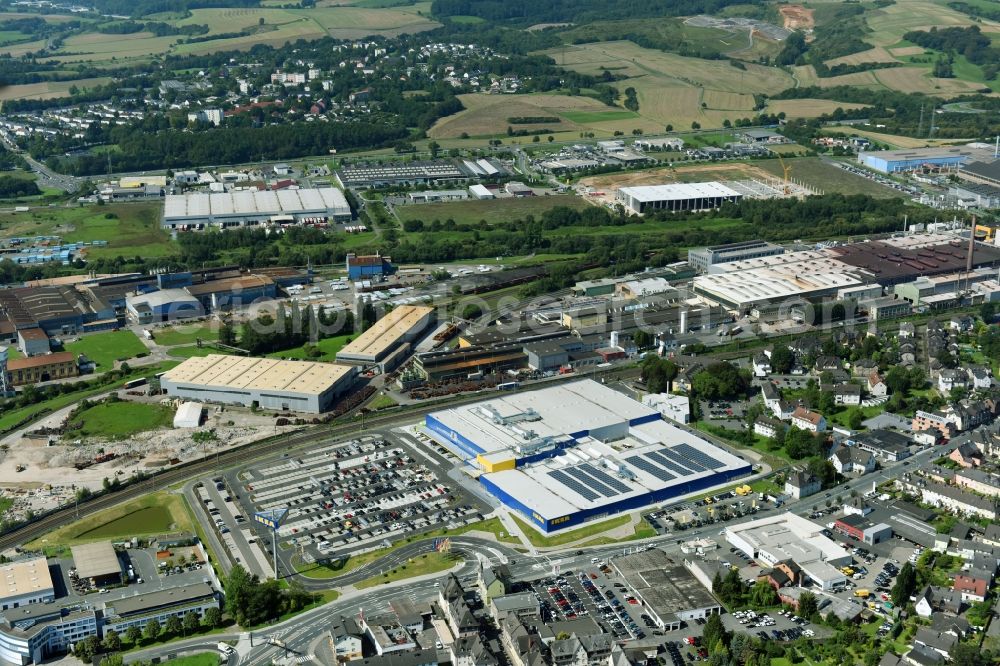 Aerial photograph Wetzlar - Building of the store - furniture market IKEA Wetzlar on Hermannsteiner Strasse in Wetzlar in the state Hesse, Germany