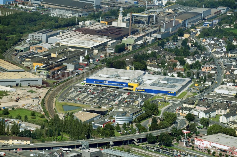 Aerial photograph Wetzlar - Building of the store - furniture market IKEA Wetzlar on Hermannsteiner Strasse in Wetzlar in the state Hesse, Germany