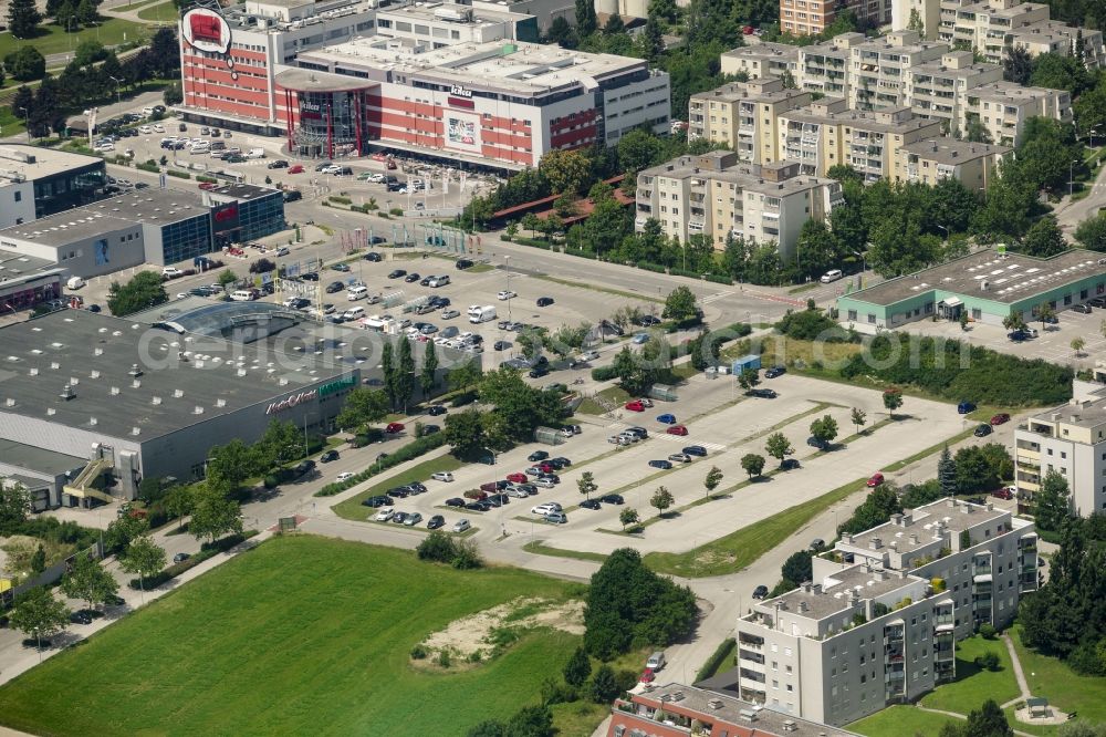 Sankt Pölten from the bird's eye view: Building of the furniture store KIKA on Anton-Scheiblin-Gasse in Sankt Poelten in Lower Austria, Austria