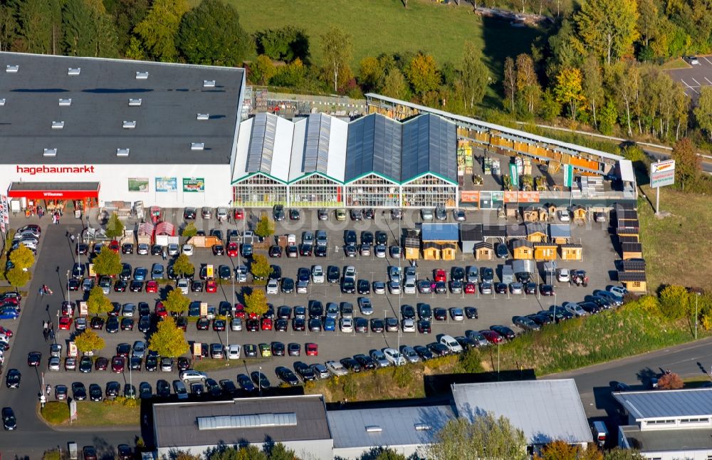 Aerial photograph Freudenberg - Building of the store - furniture market Moebel Zimmermann GmbH und Co. KG an der Buehler Hoehe in Freudenberg in the state North Rhine-Westphalia