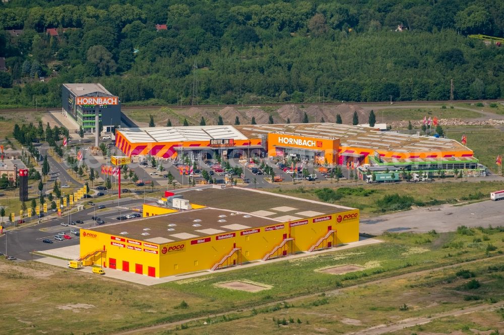 Oberhausen from the bird's eye view: Building of the store - furniture market POCO on Bronmenring in Oberhausen in the state North Rhine-Westphalia, Germany